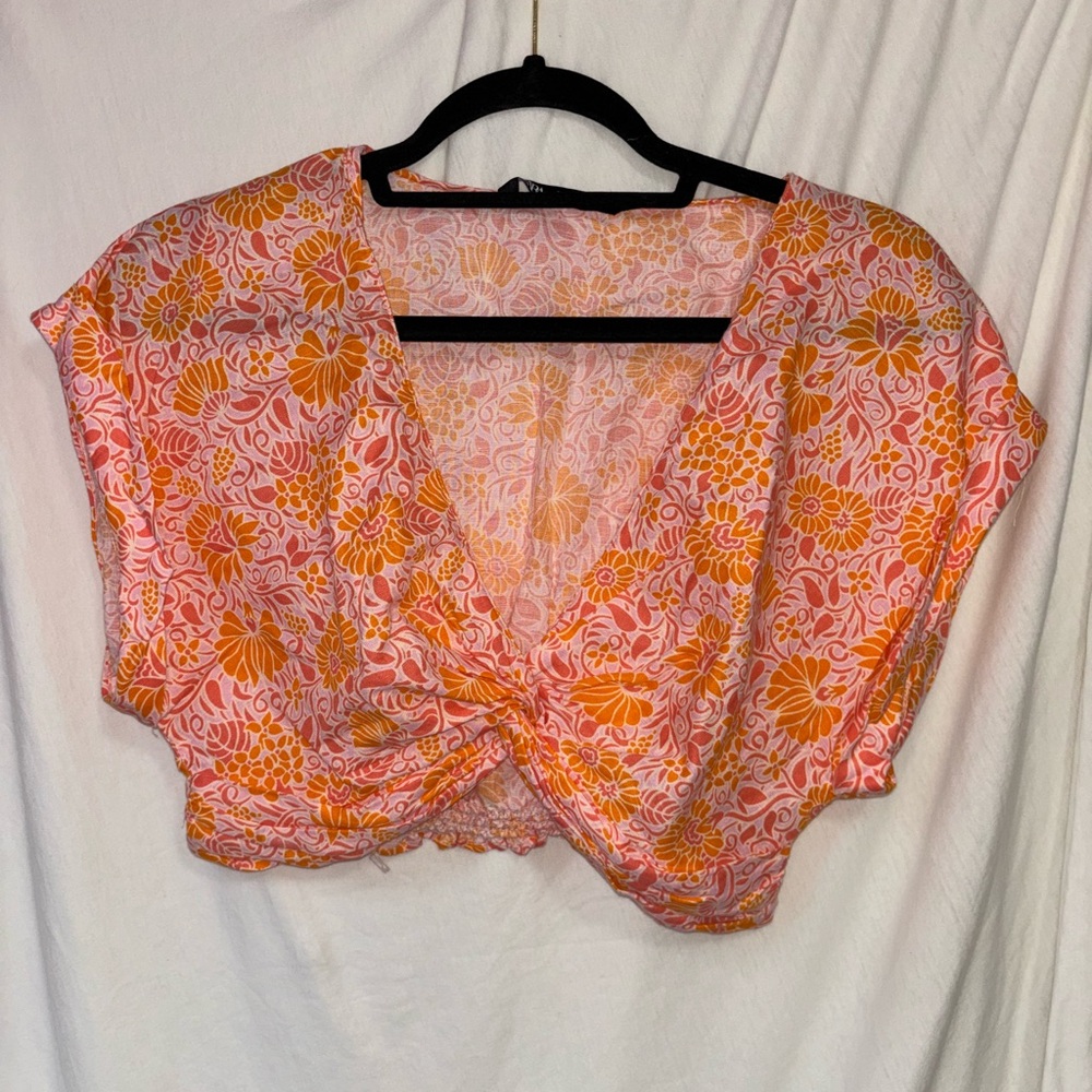 Zara Floral Crop Top Size S